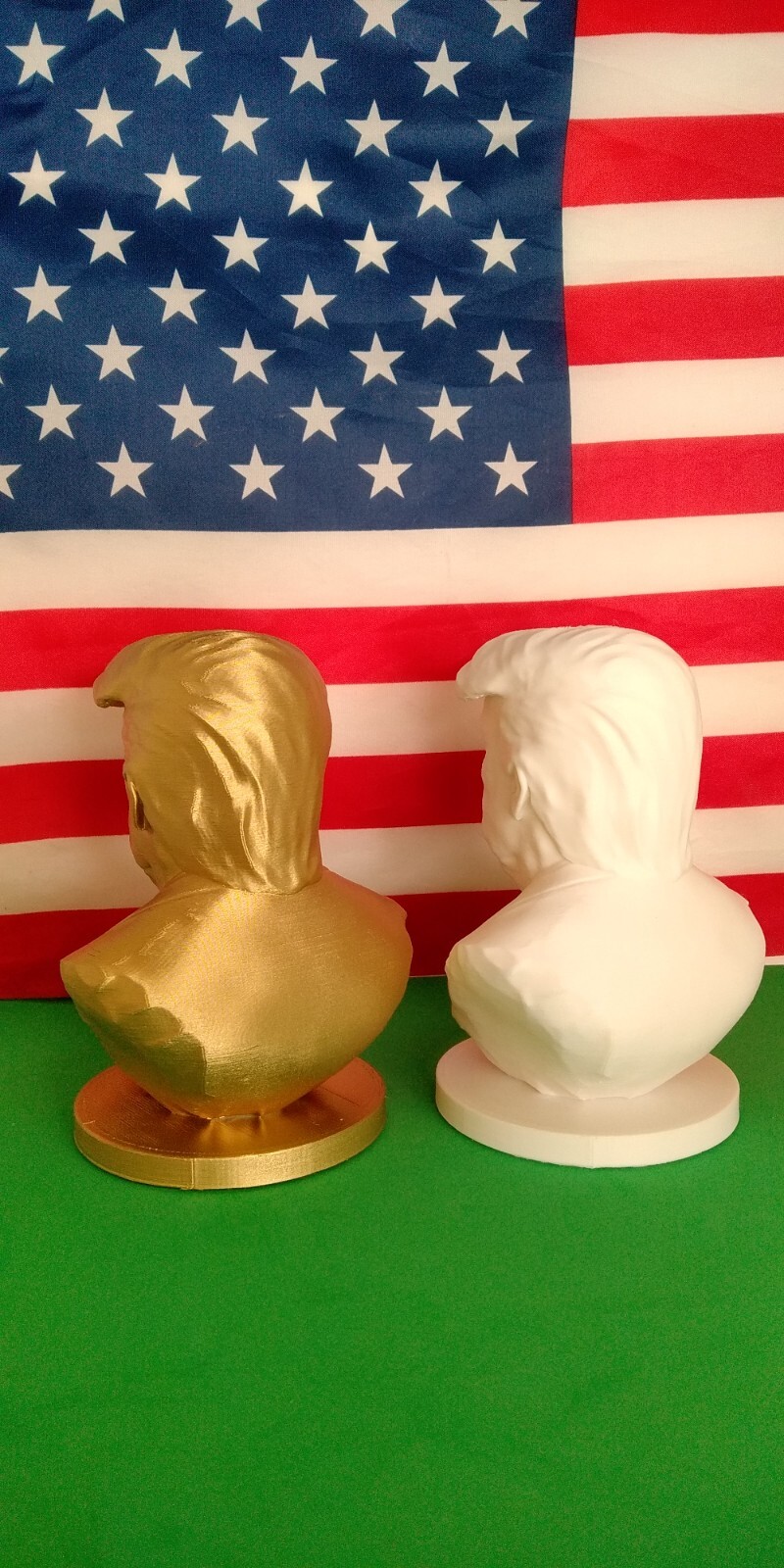 2pcs 127MM 5″ Tall Not-HUGE President Donald Trump Bust Statue +Free🎁🎁3D Print