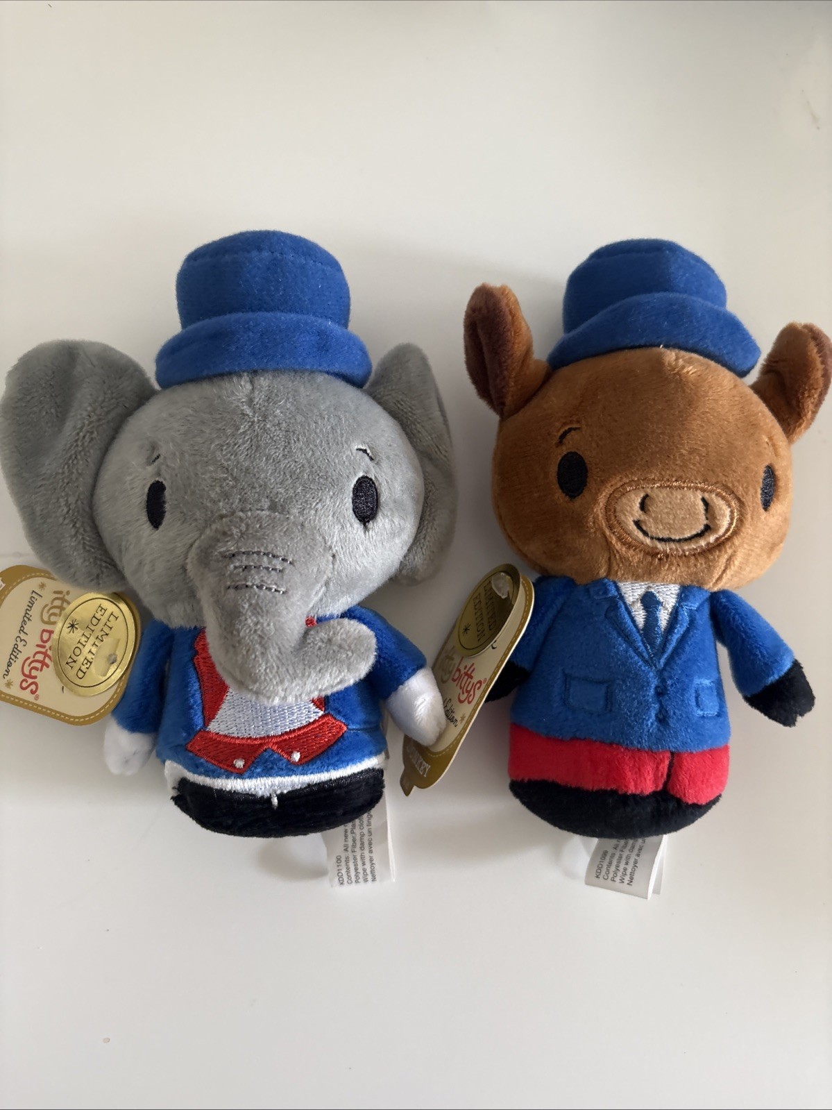 Hallmark itty bittys Limited Edition Republican Elephant & Democrat Donkey Plush