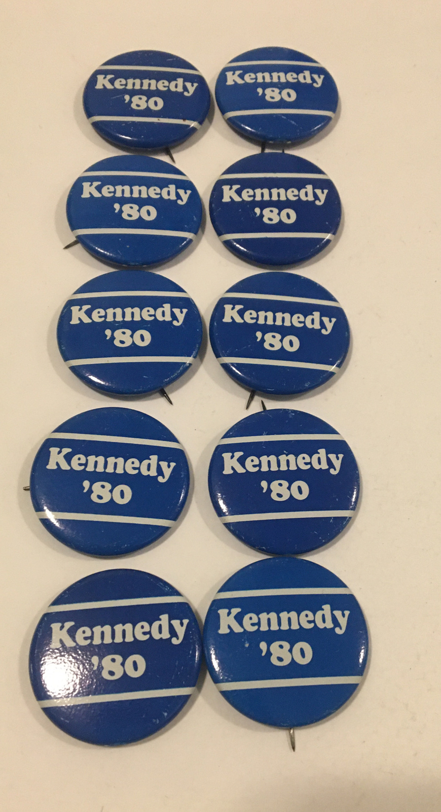 Kennedy 80 1980s Political Pinback Hat Pin Button 1 3/8” Lot Of 10