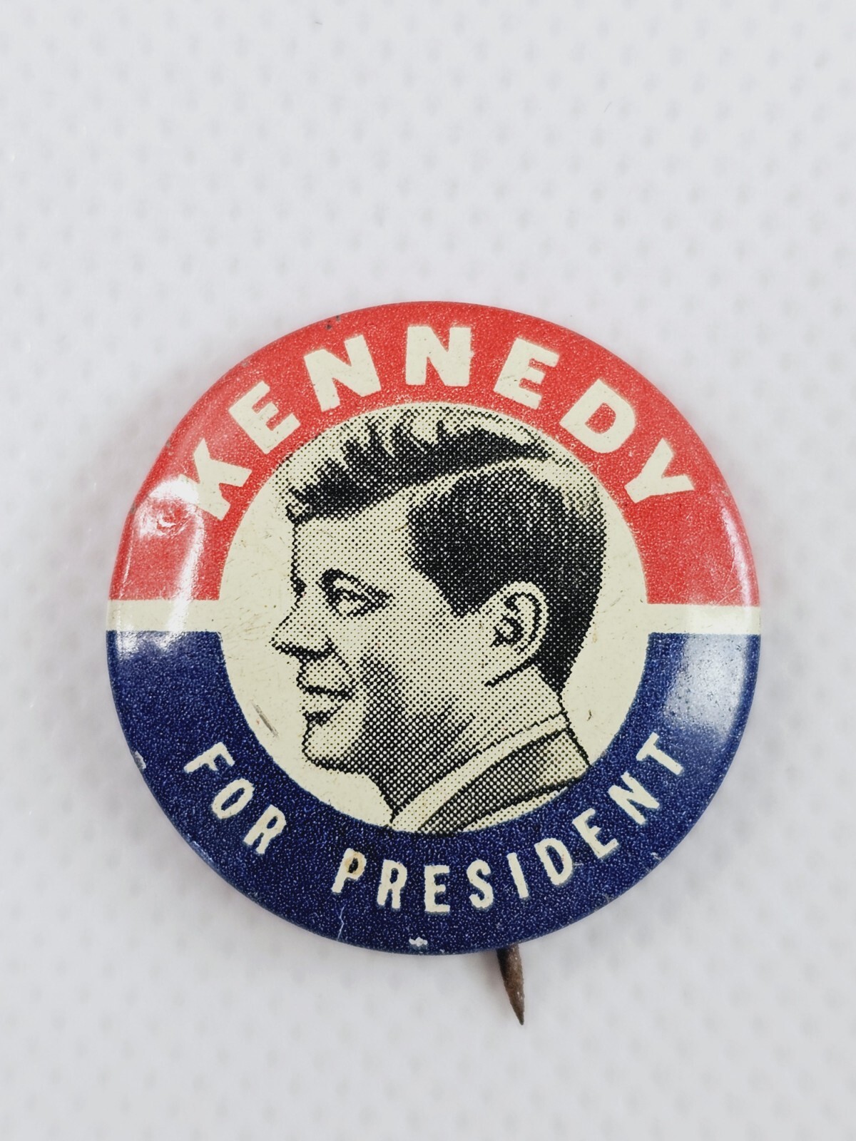 Vintage 1″ Kennedy for President Button Pin – Green Co. Chicago – Metal Pin-back