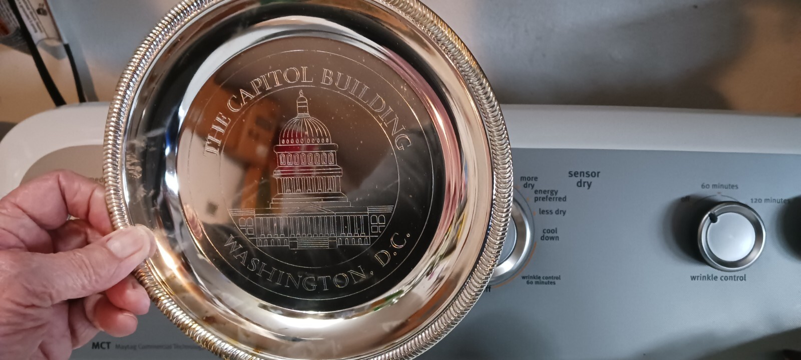 THE CAPITOL BUILDING WASHINGTON DC 8″ SILVER PLATE W BOX