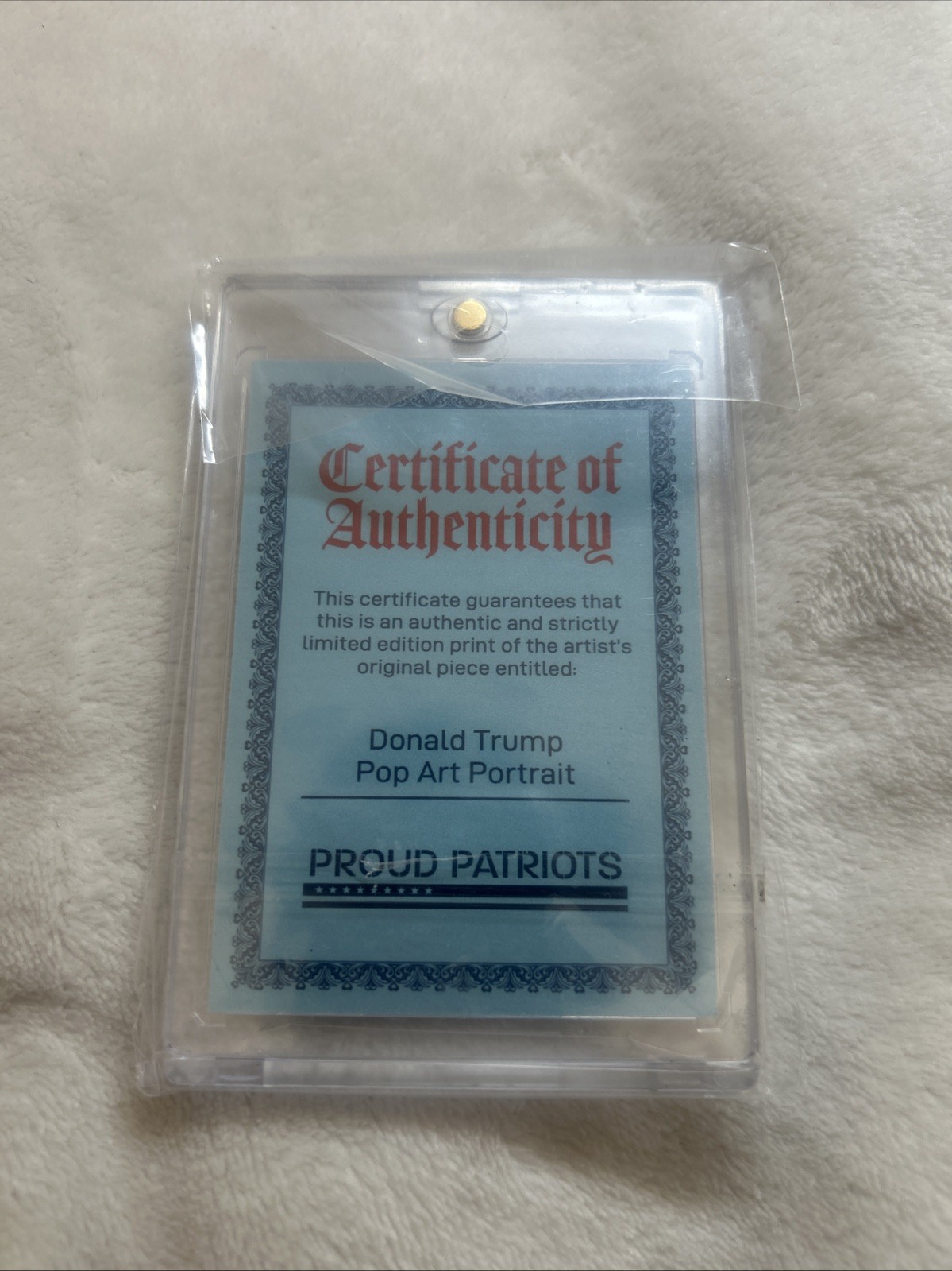 Donald Trump Pop Art Portrait Trading Card by Proud Patriots W/ COA Incased USA