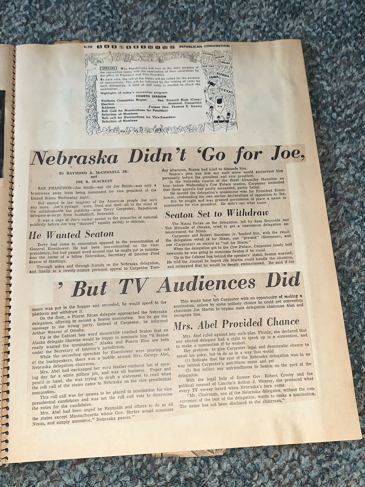 1956 President Eisenhower And GOP Convention Book With 53 Pages,w/Nebraska Ties!