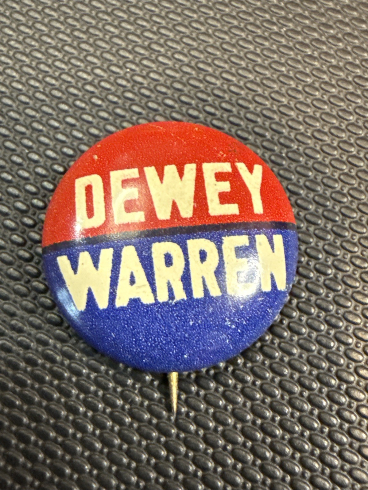Dewey Warren 1948 Presidential Campaign Pinback Button 7/8”