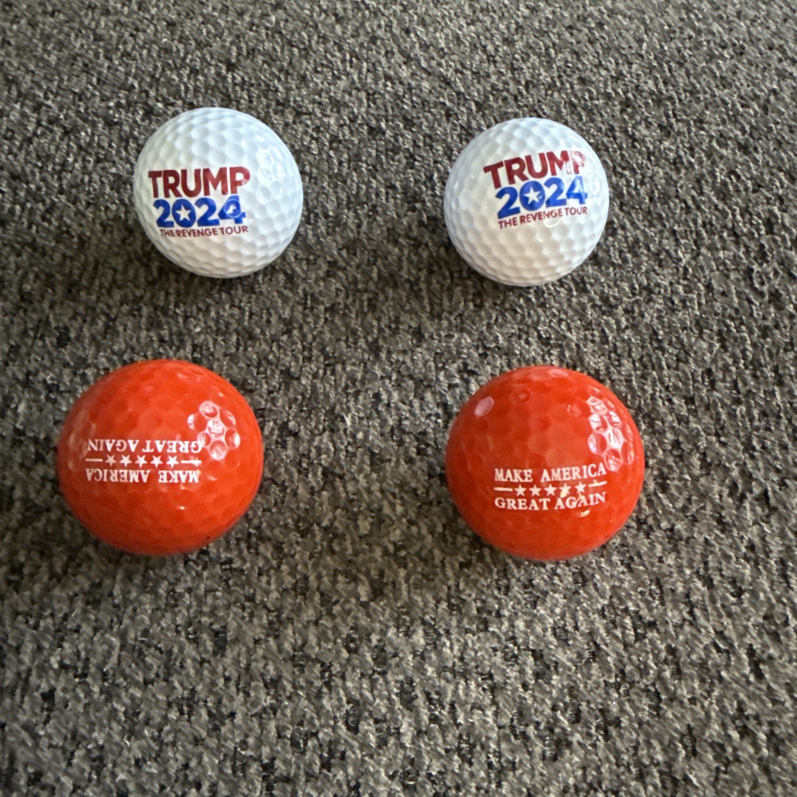 4 NEW Trump Make America Great Again Golf Balls 2 RED 2-Trump 2024