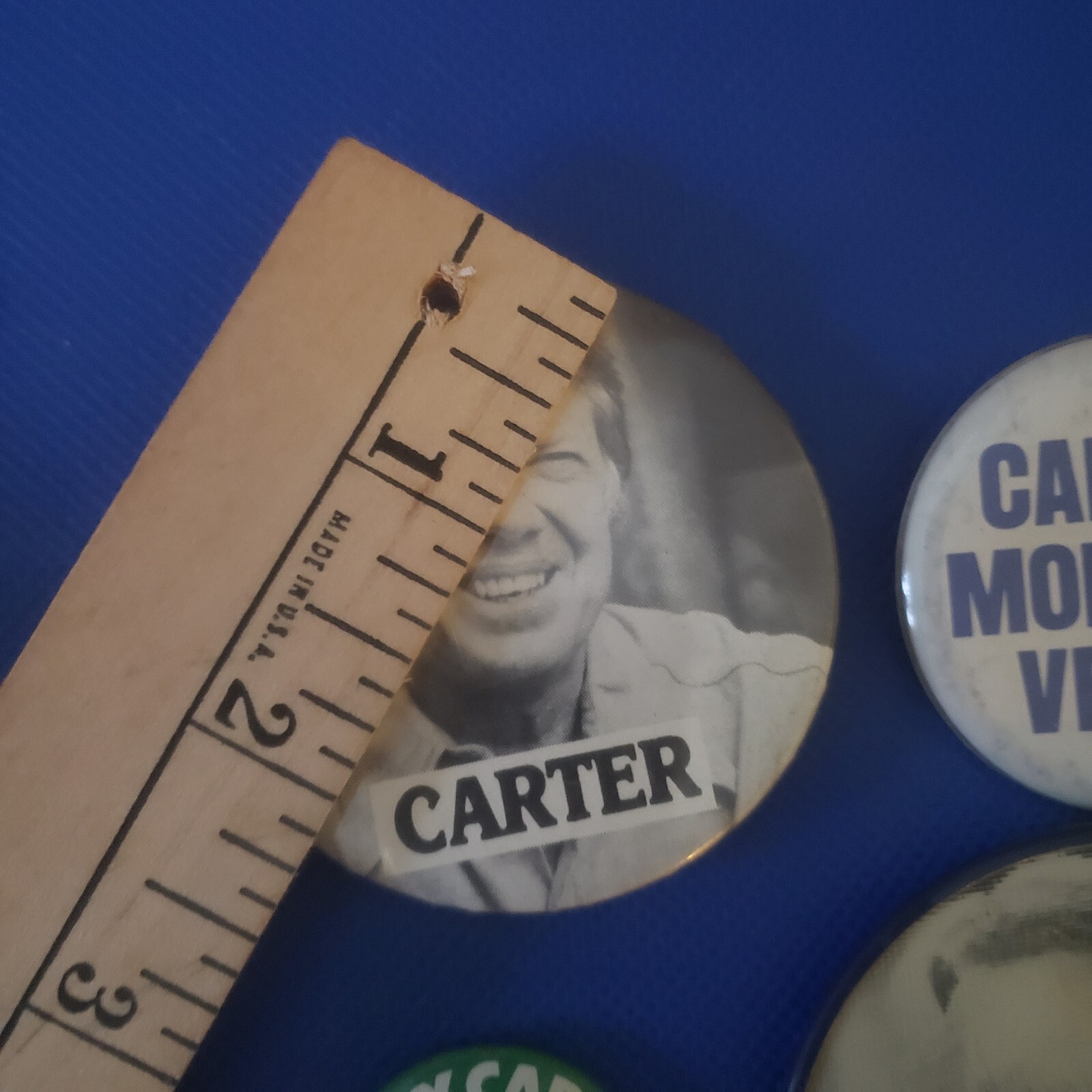 Lot of 4 – Jimmy Carter/ Walter Mondale Presidential Campaign Buttons, Flasher