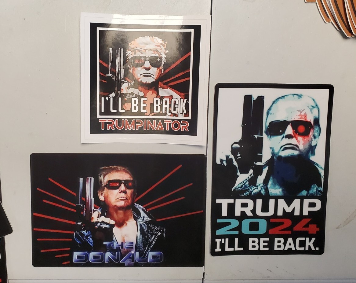TRUMP STICKERS VARIETY PACK OF THREE (3) *HEAVY DUTY* WEATHER PROOF VINYL