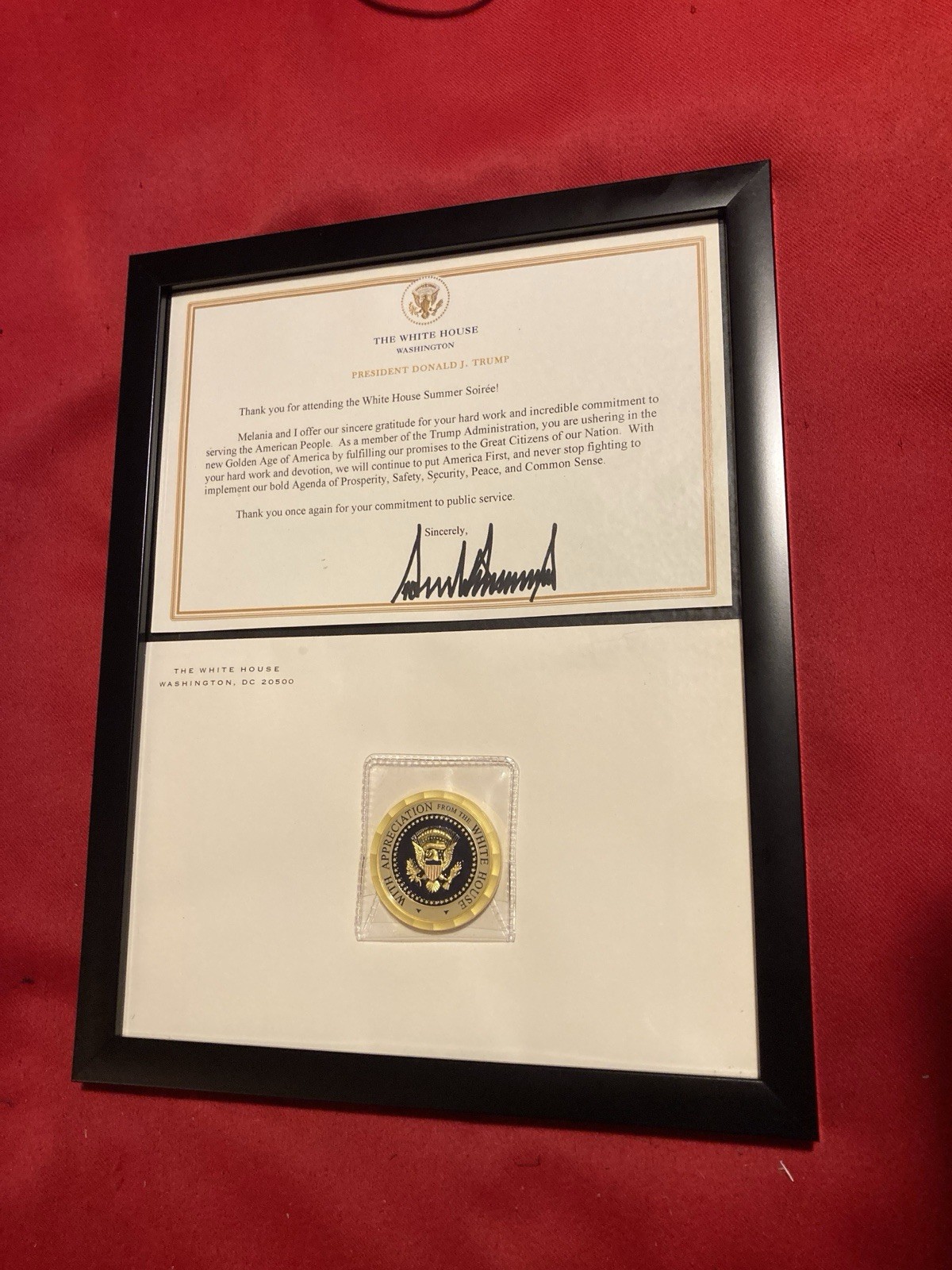 Donald Trump White House Summer Soirée Appreciation Coin/Medallion 2025