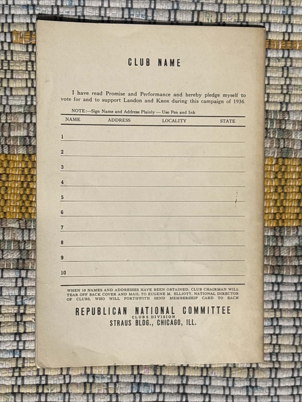 1936 FRANKLIN D ROOSEVELT Administration Promise & Performance RNC 64 Pages B8