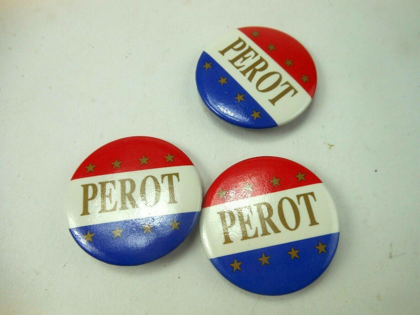 3 Ross Perot Pins Campaign Pin Red White and Blue