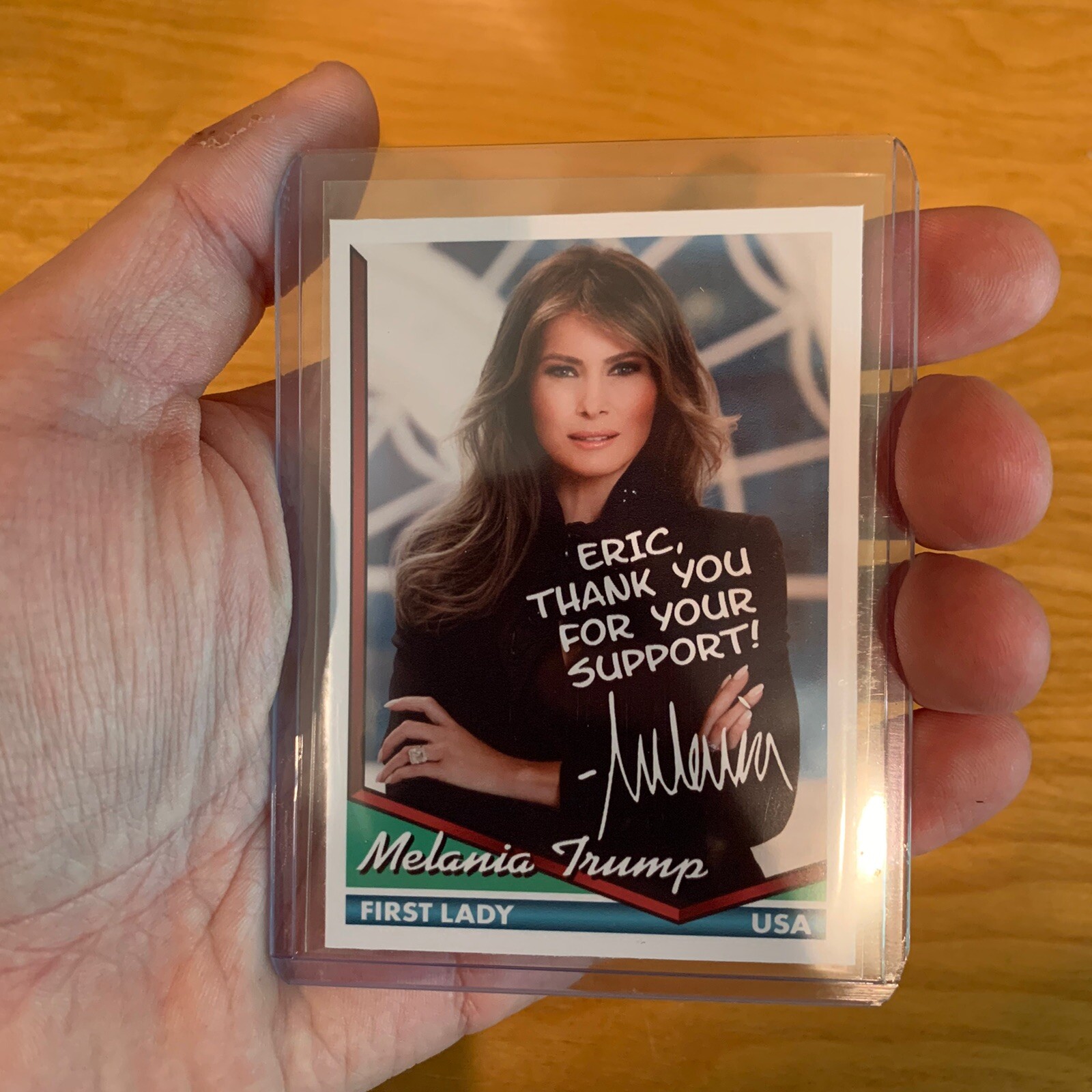 Melania Trump CUSTOM AUTOGRAPH First Lady Baseball Trading Card Signed MAGA 2020