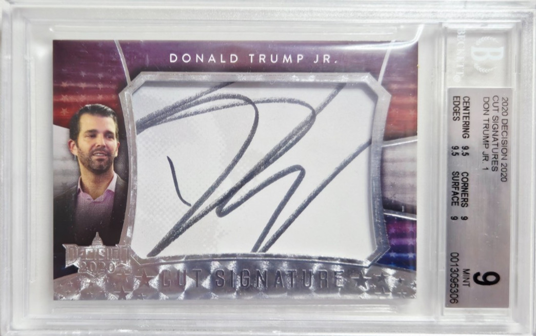 2020 Decision Donald Trump Jr Cut Signatures Autograph Card Auto BGS 9 Mint