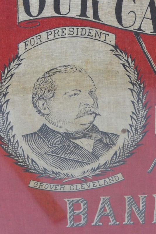 antique Republican 1888 Cleveland/ Thurman red political handkerchief original