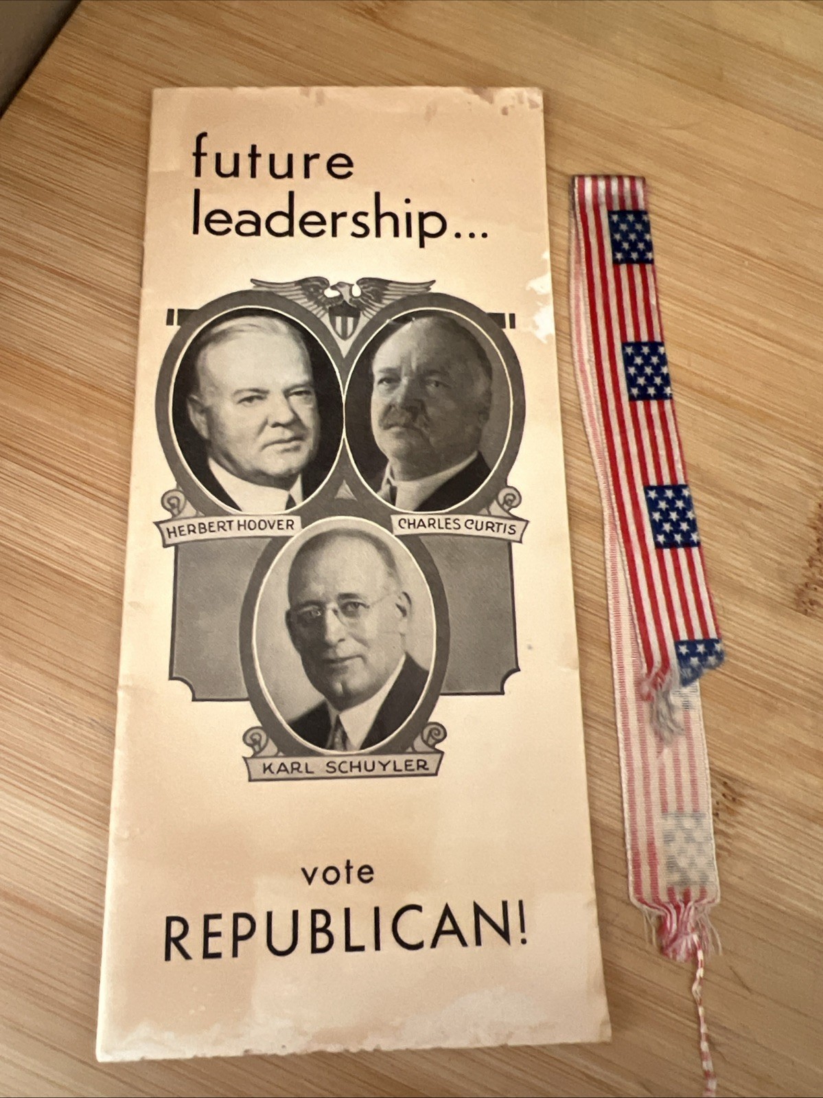 1932 COLORADO REPUBLICAN PARTY CAMPAIGN BROCHURE HERBERT HOOVER/ CURTIS/ RIBBON