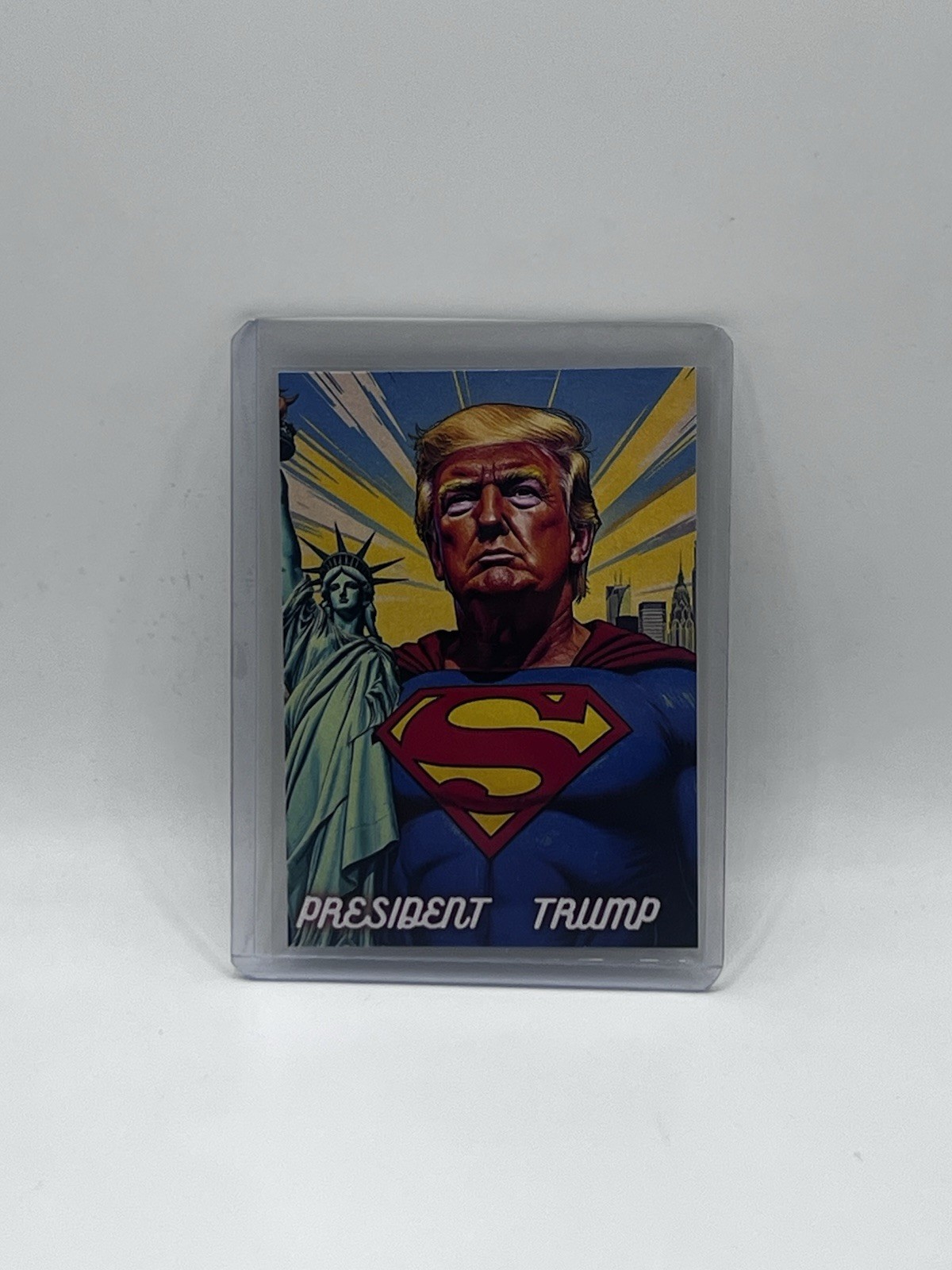President Trump Superman Lady Liberty Novelty Card