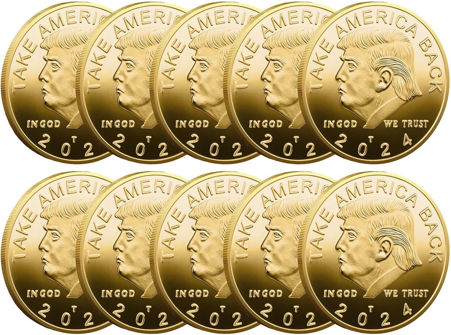 10x President Donald Trump 2026 Commemorative Coin Take America Back Metal Gold