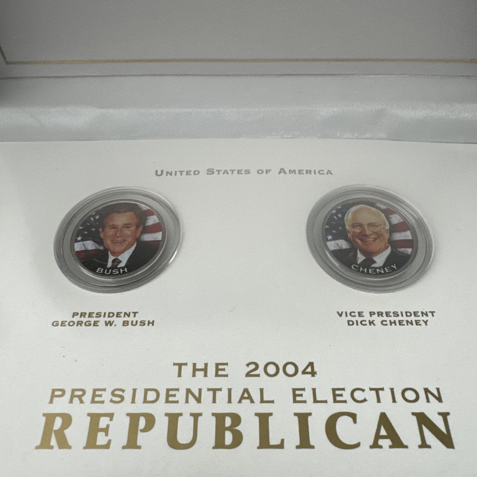 14 Pc President Lot – 2 Sets of 2004 Democrat & Republican Nominees & 12 Tokens