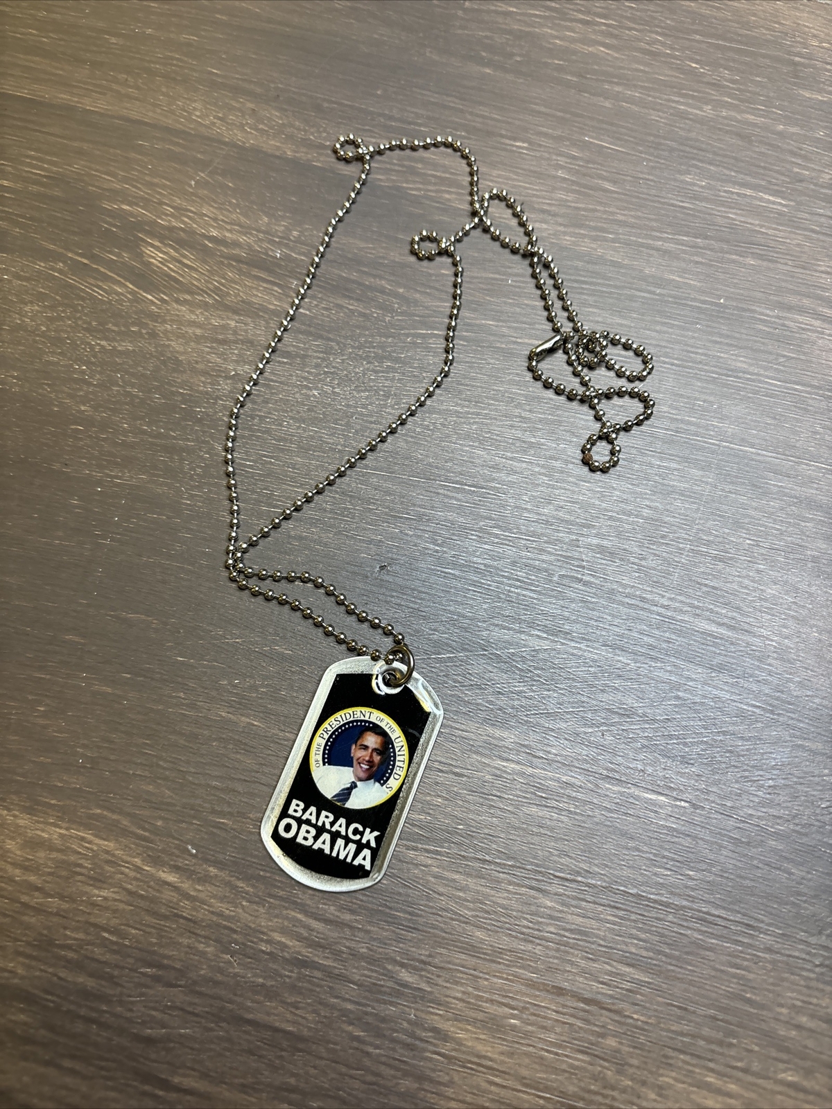 Barack Obama American Dog-Tag Style Ball-Chain Necklace
