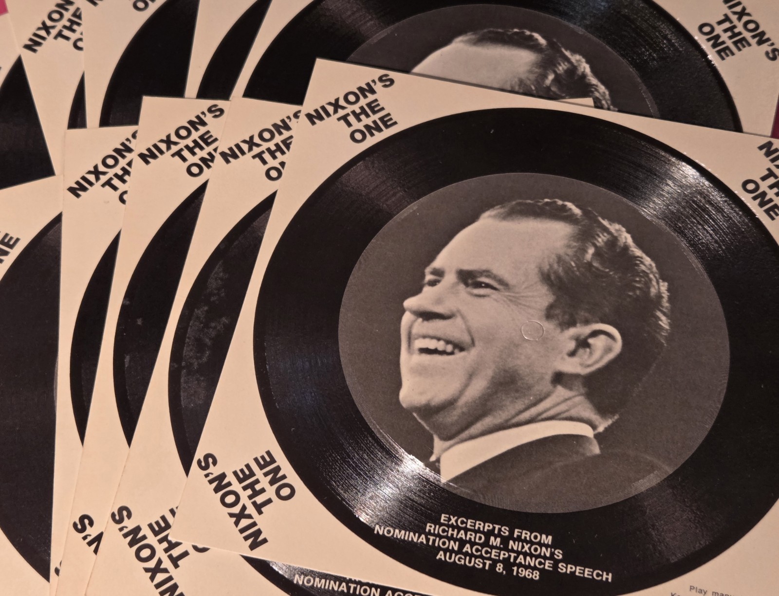 (10) 1968 NIXON’S THE ONE Auravision Cardboard Records/Postcards MINT