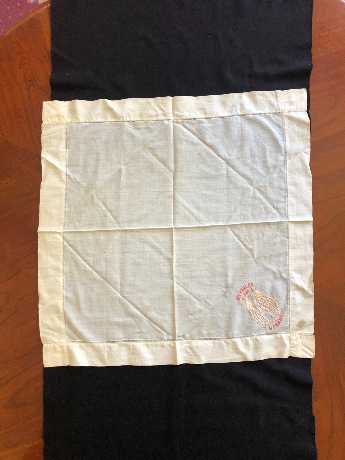1896 Presidential Campaign, McKinley & Hobart Needle Point Political Bandana