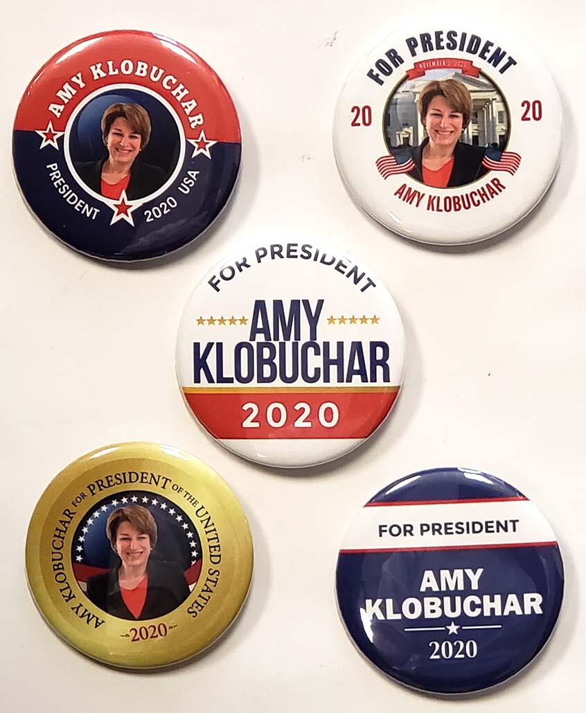 Amy Klobuchar For President 2020 Campaign Buttons (5)