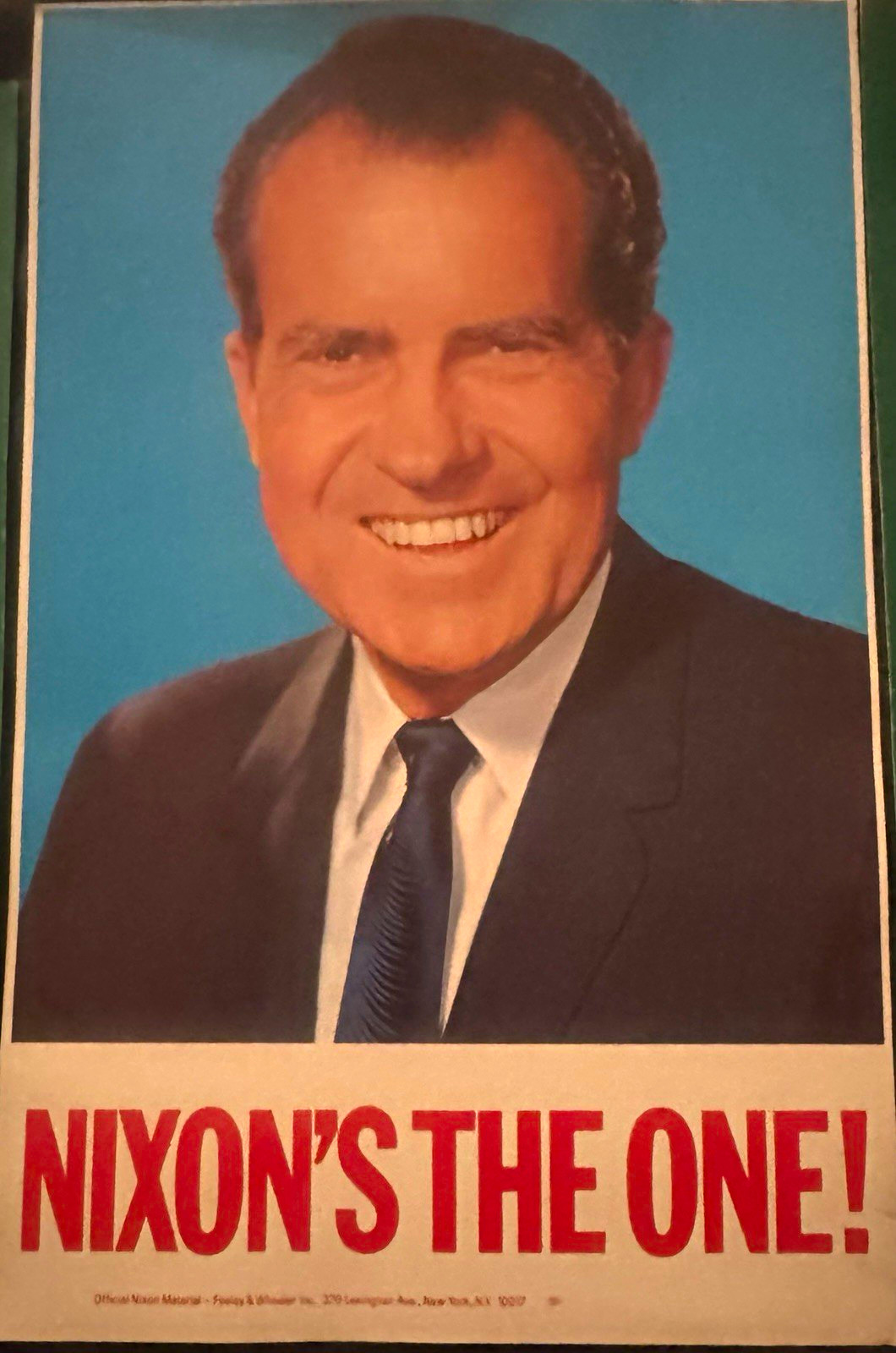 Richard Nixon 1968 Campaign Poster “NIXON’S THE ONE!”