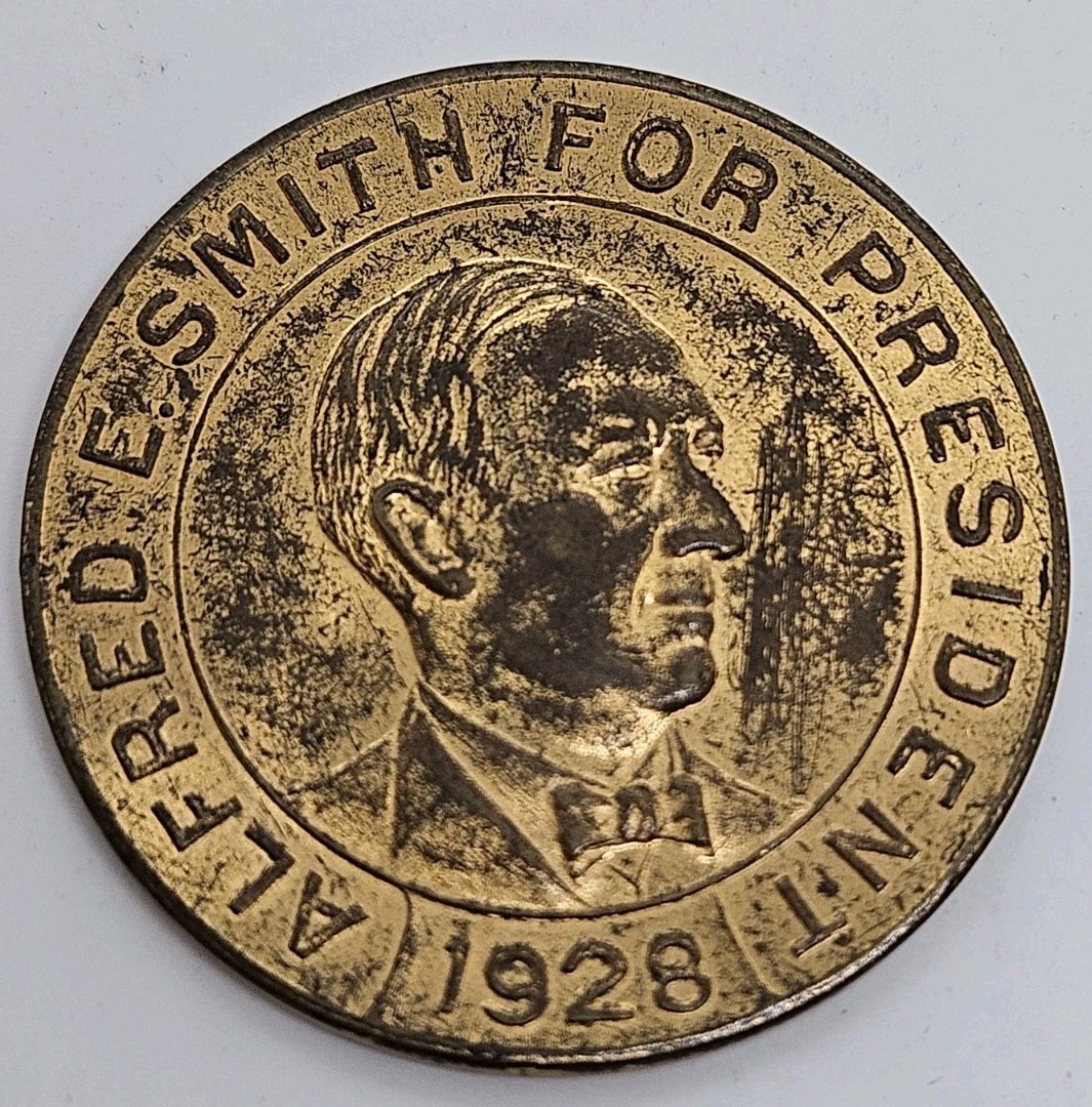 1928 ALFRED E SMITH FOR PRESIDENT U.S Presidential Campaign Medallion Coin Token