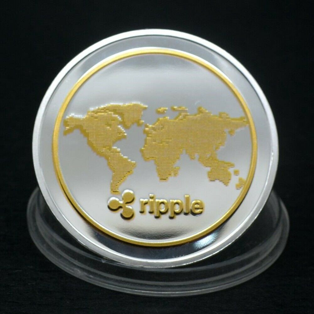 10x Coins XRP Ripple Iron Plated Collectible Crypto Coin in plastic case