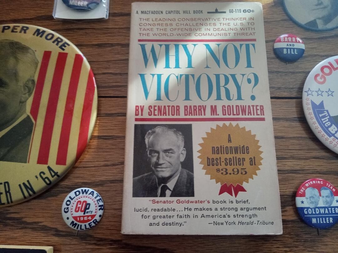 Massive Barry Goldwater Button, Book and Campaign Paraphenalia Collection