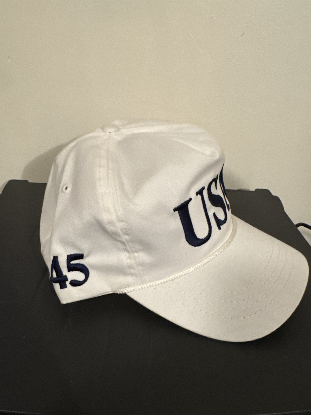 Trump USA 45 White Snapback Hat (Official Product – Cali Fame, Made in USA)