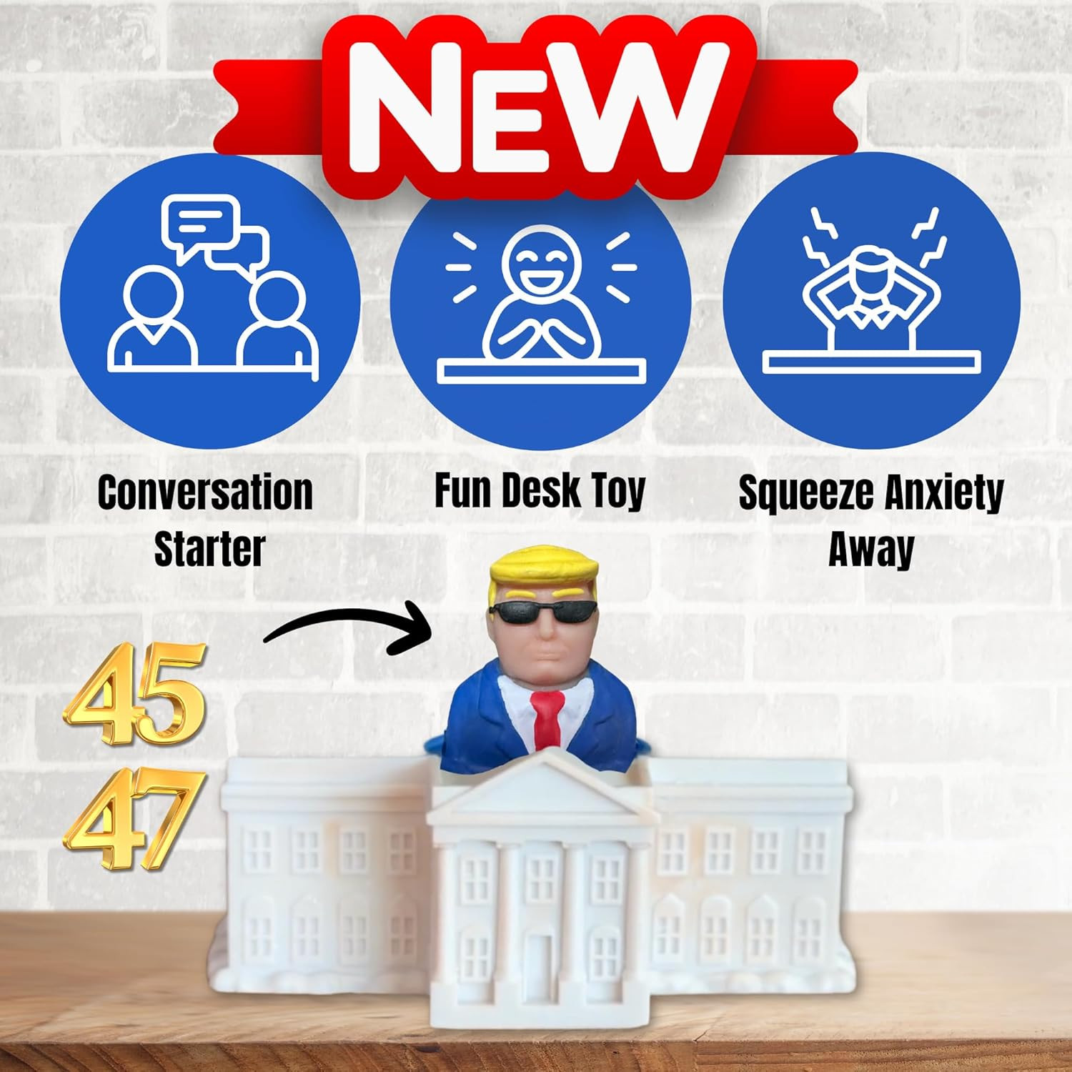 Donald Trump Pop-Up White House Squeeze Toy – Funny Trump Gift for Secret Santa,