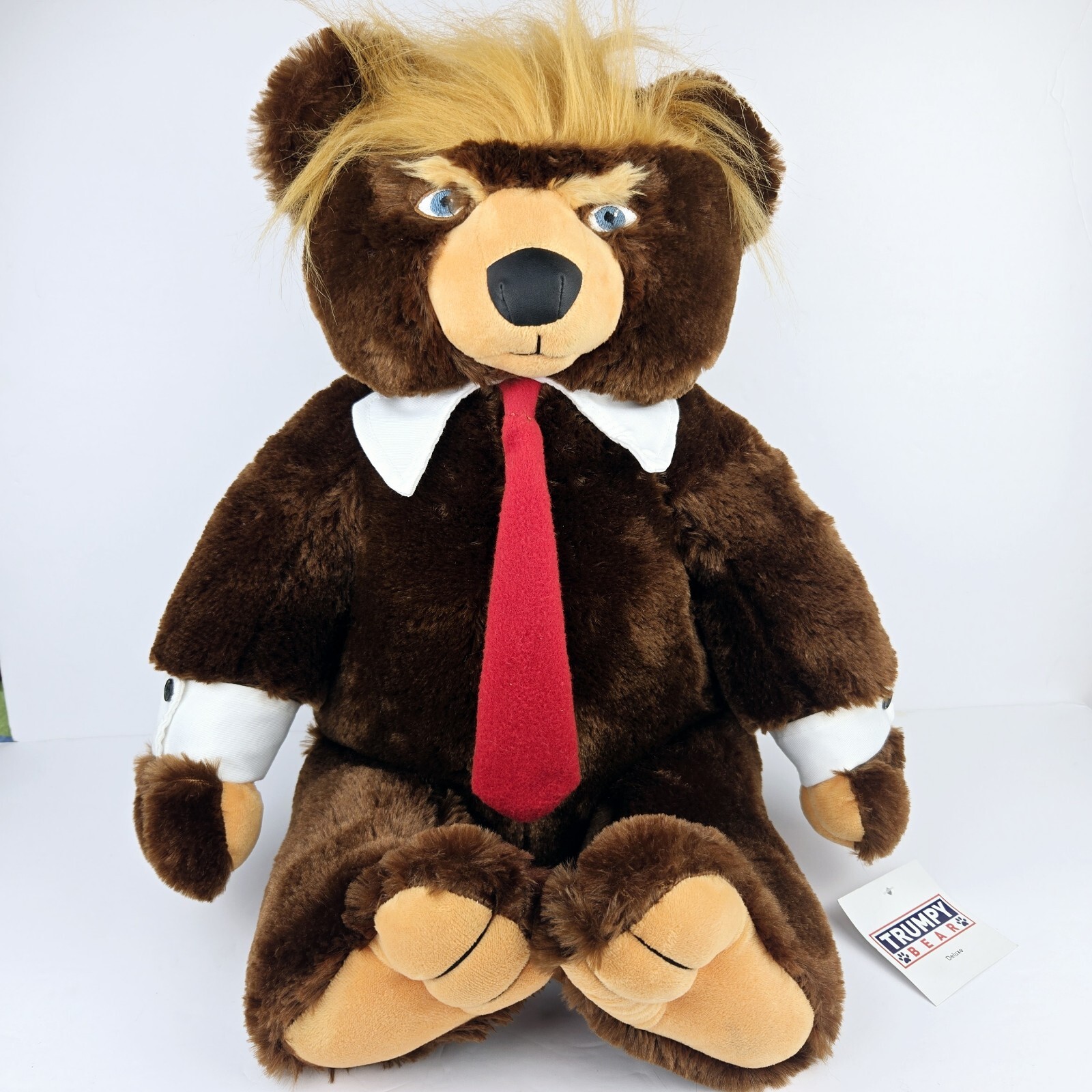 Donald Trump Teddy Bear Plush With American Flag 2017 Trumpy Bear Deluxe 22” NWT