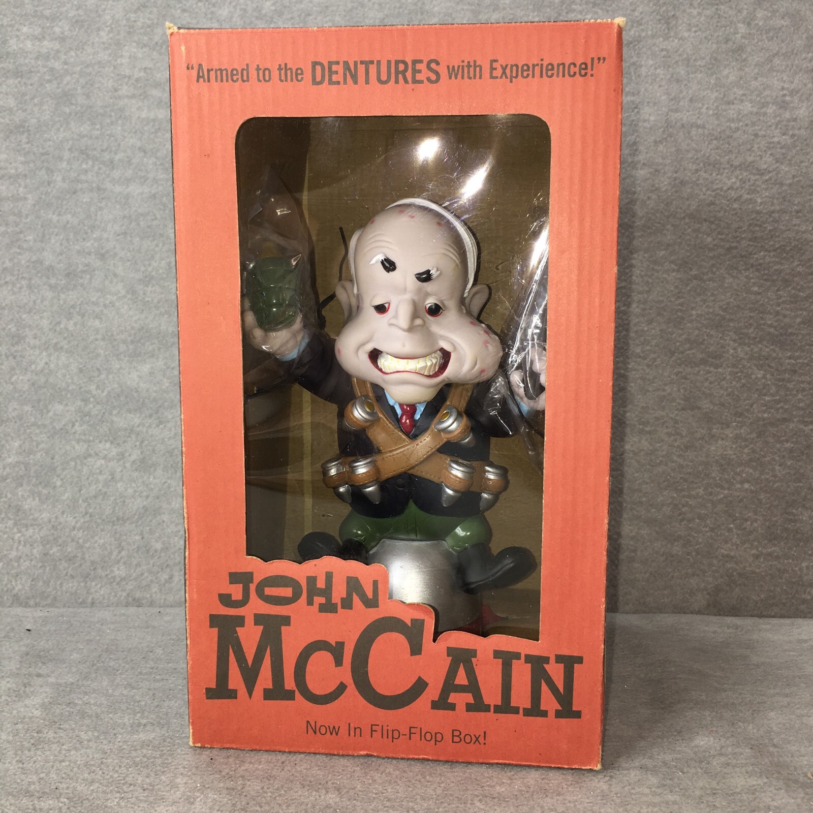 NIB 2008 John McCain 8.5″ Inch Political Vinyl Toy Figure by Reel FX Spumco