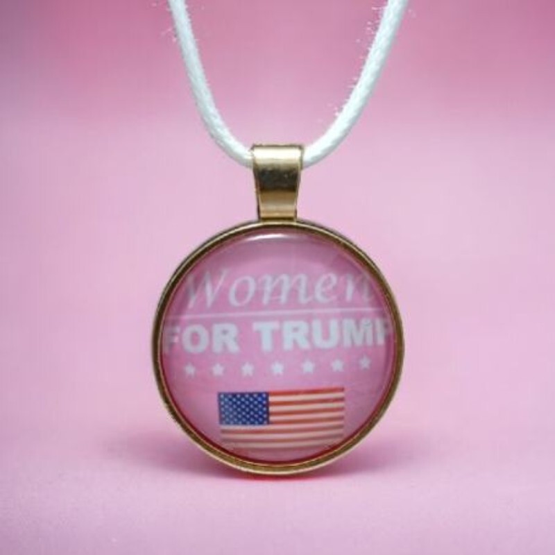 Women for Donald Trump Pendant Necklace Pink Custom Handcrafted