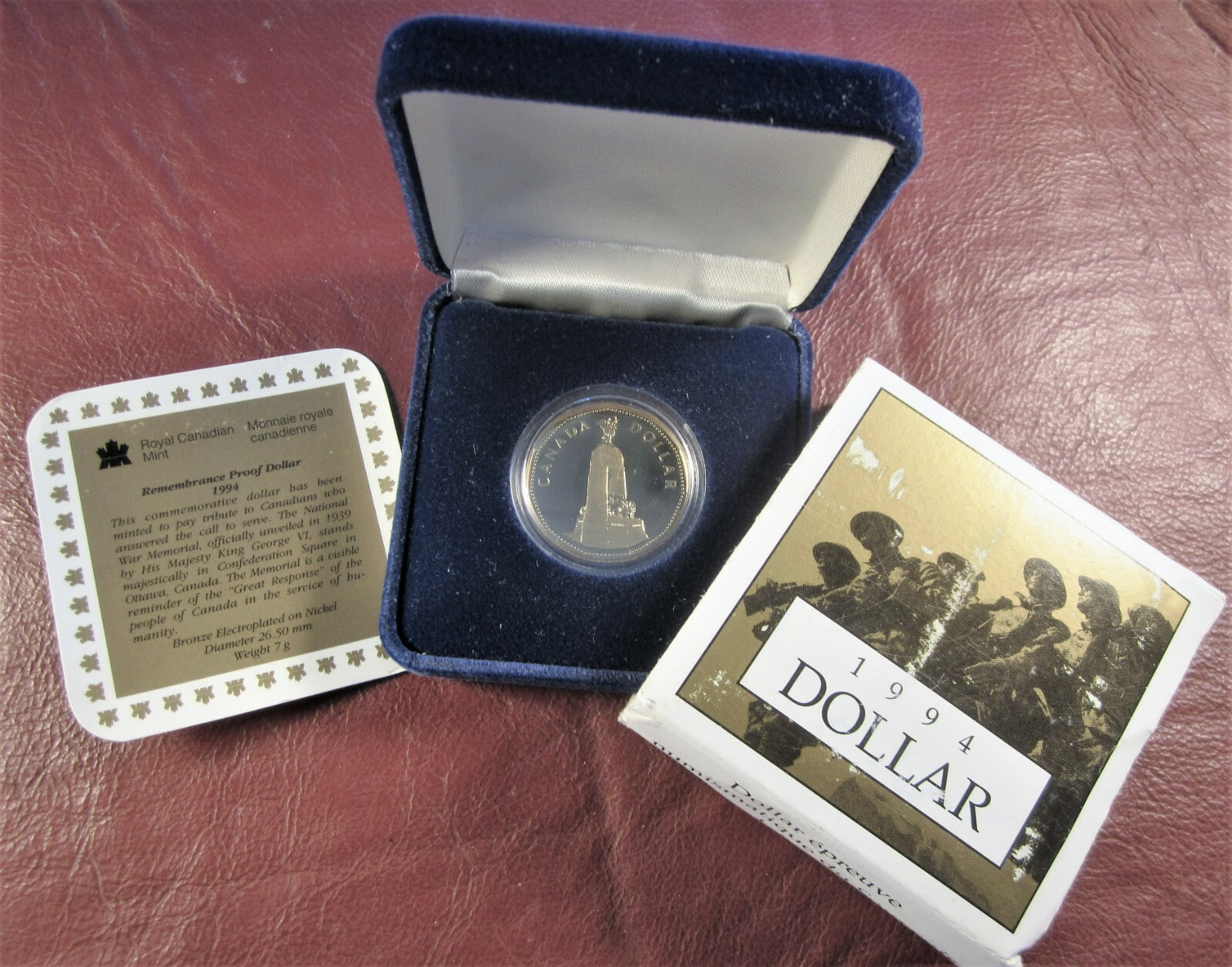 1994 CANADA NATIONAL WAR MEMORIAL LOONIE $1 PROOF DEEP CAMEO GOLDEN ** VINTAGE!!