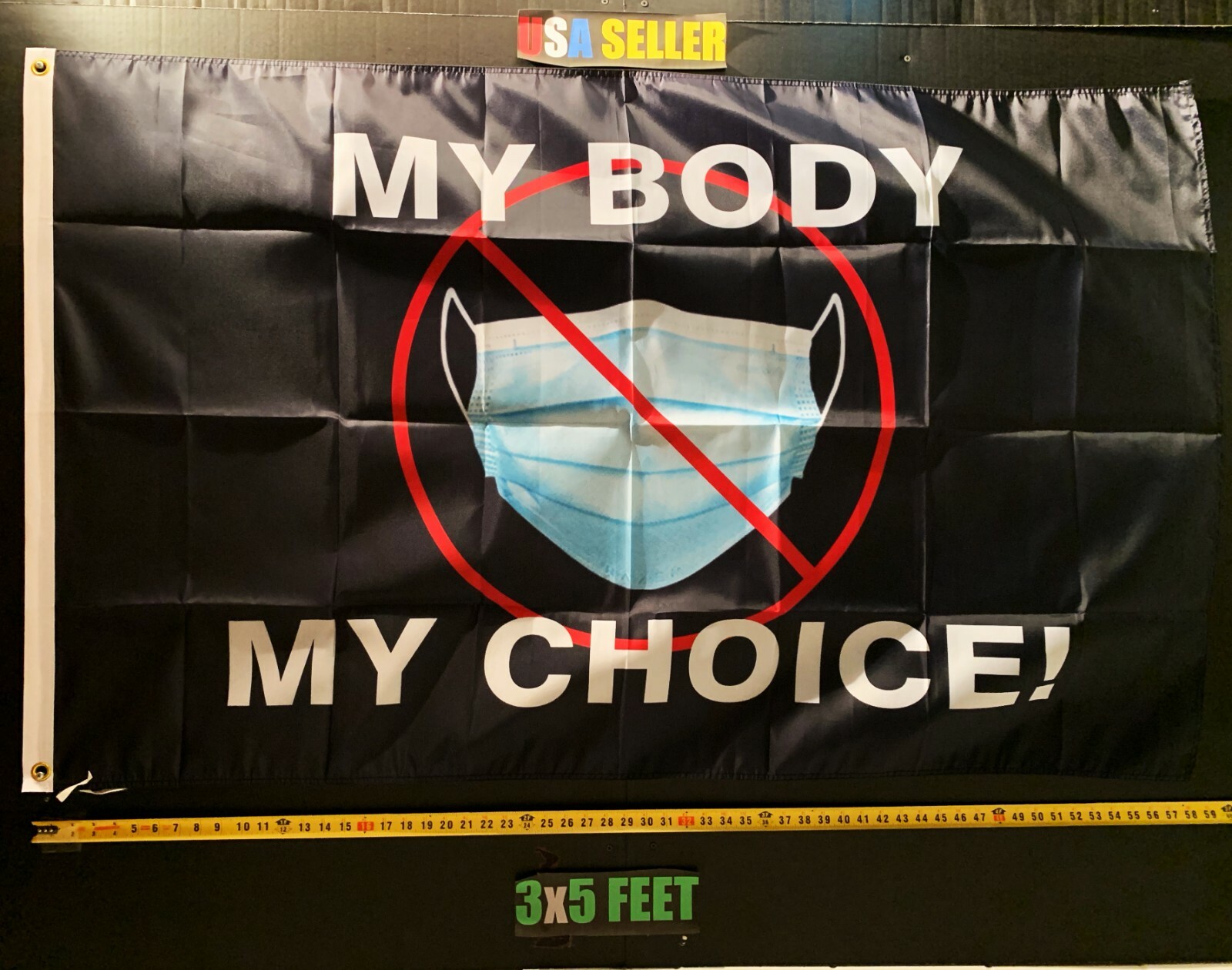 My Body My Choice Flag FREE USA SHIP No Mask X Out B Right Freedom USA Sign 3×5′