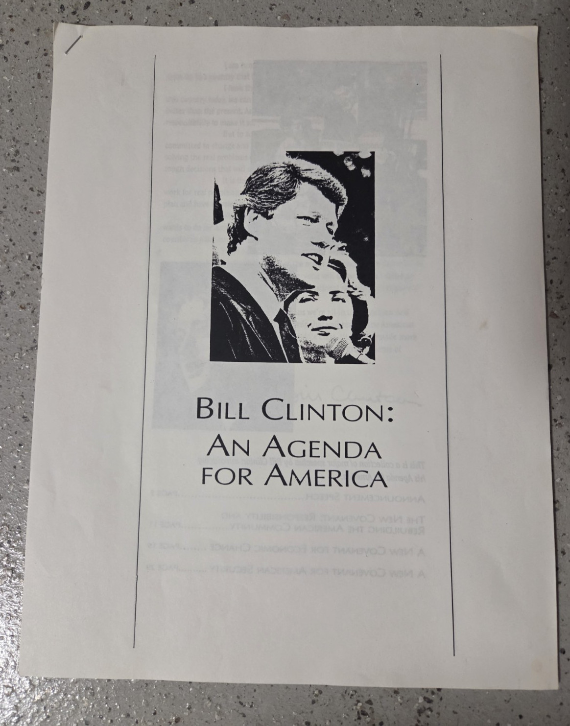 Bill Clinton 1992 Presidential Campaign Booklet Labor Donated VTG Ephemera