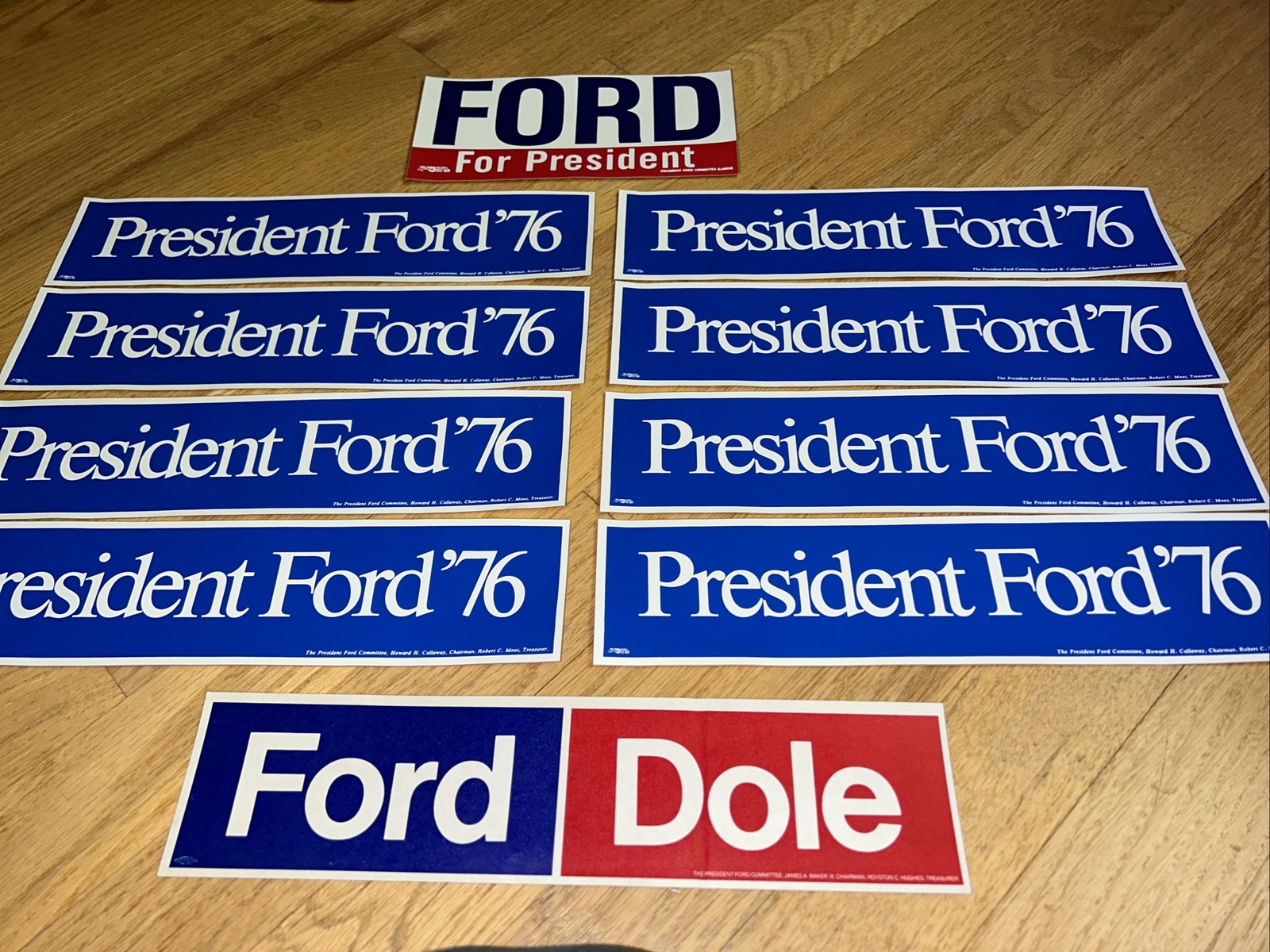 11 – 1976 GERALD FORD for President BUMPER STICKERS