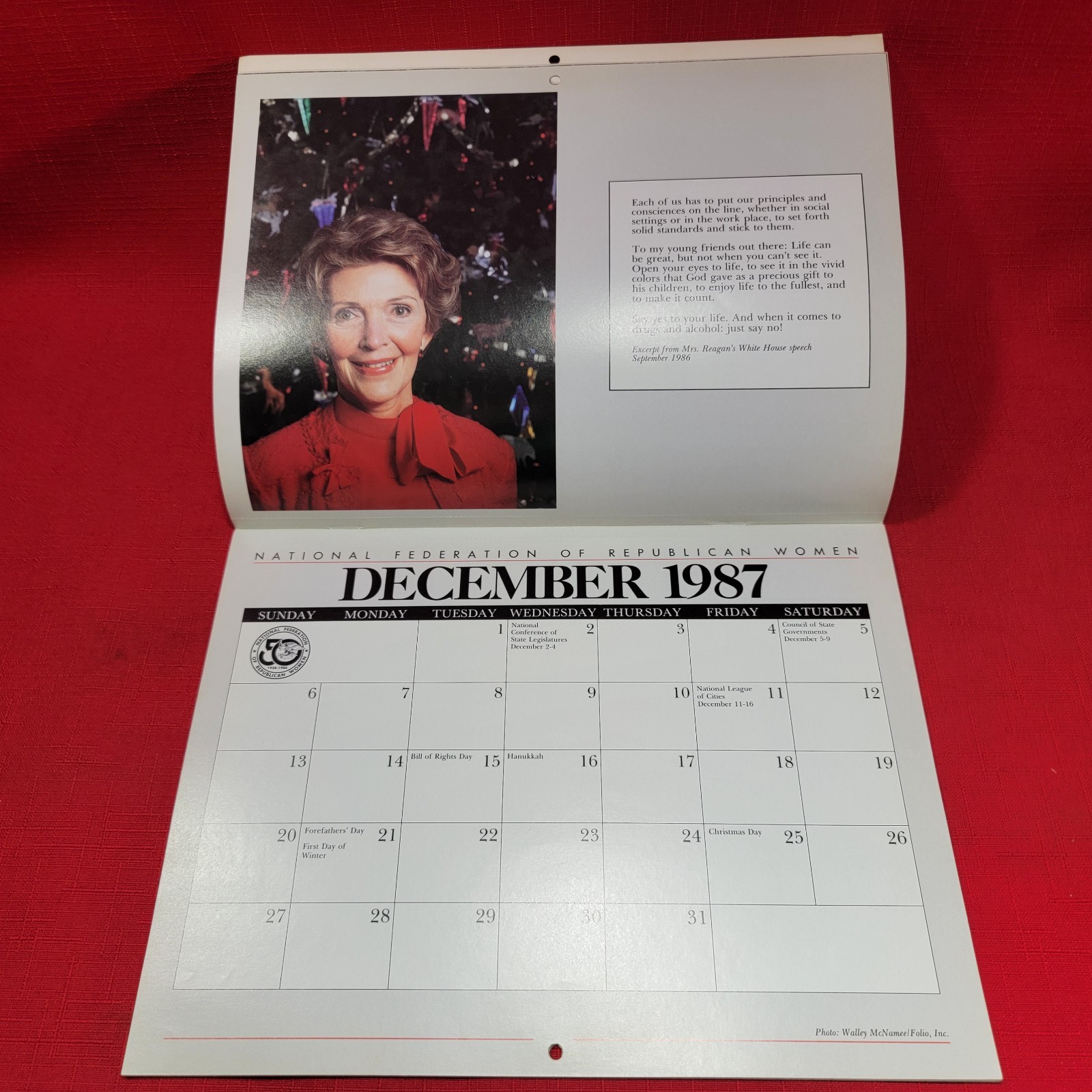 Vintage National Federation of Republican Women Calendar 87-89 50th Anniversary