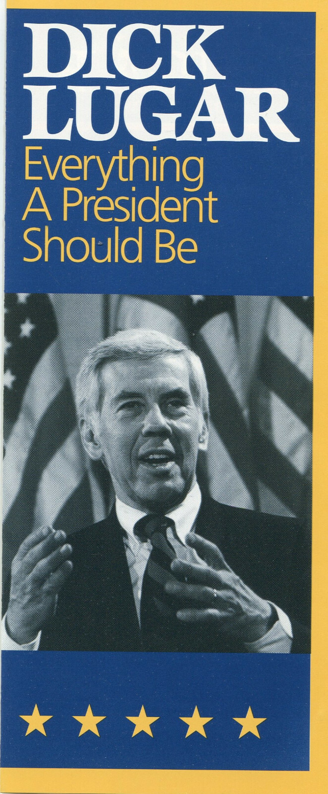 Presidential Campaign brochure for Richard Lugar, vintage 1996