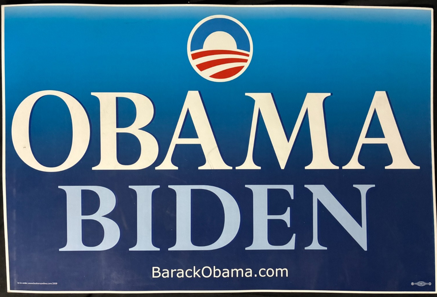 OBAMA BIDEN Double Sided Yard Sign 12″x18″ – 2008 / Ships Flat