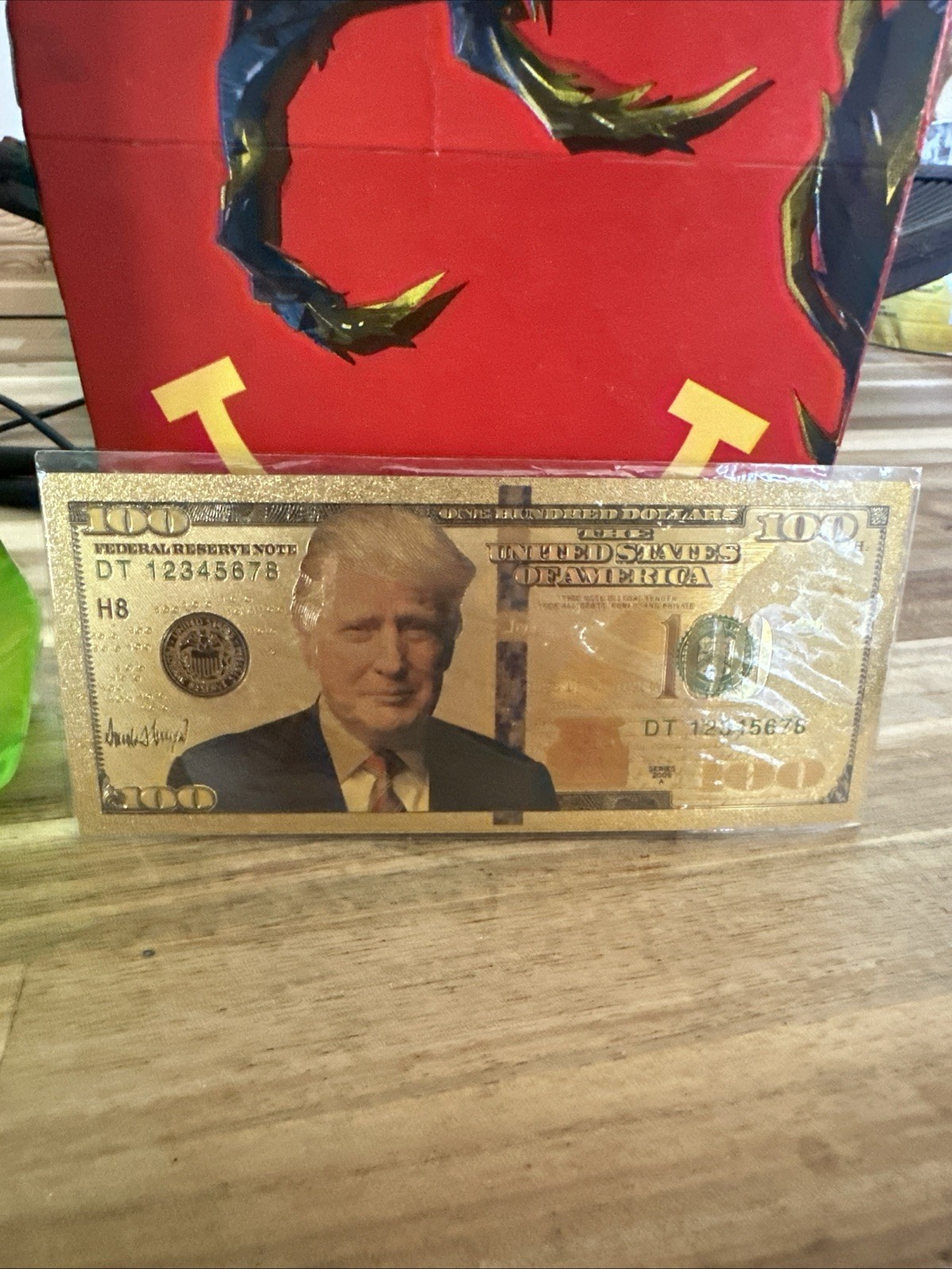 Donald Trump Colorized Dollar Bill 100pc Gold Foil Banknote Set