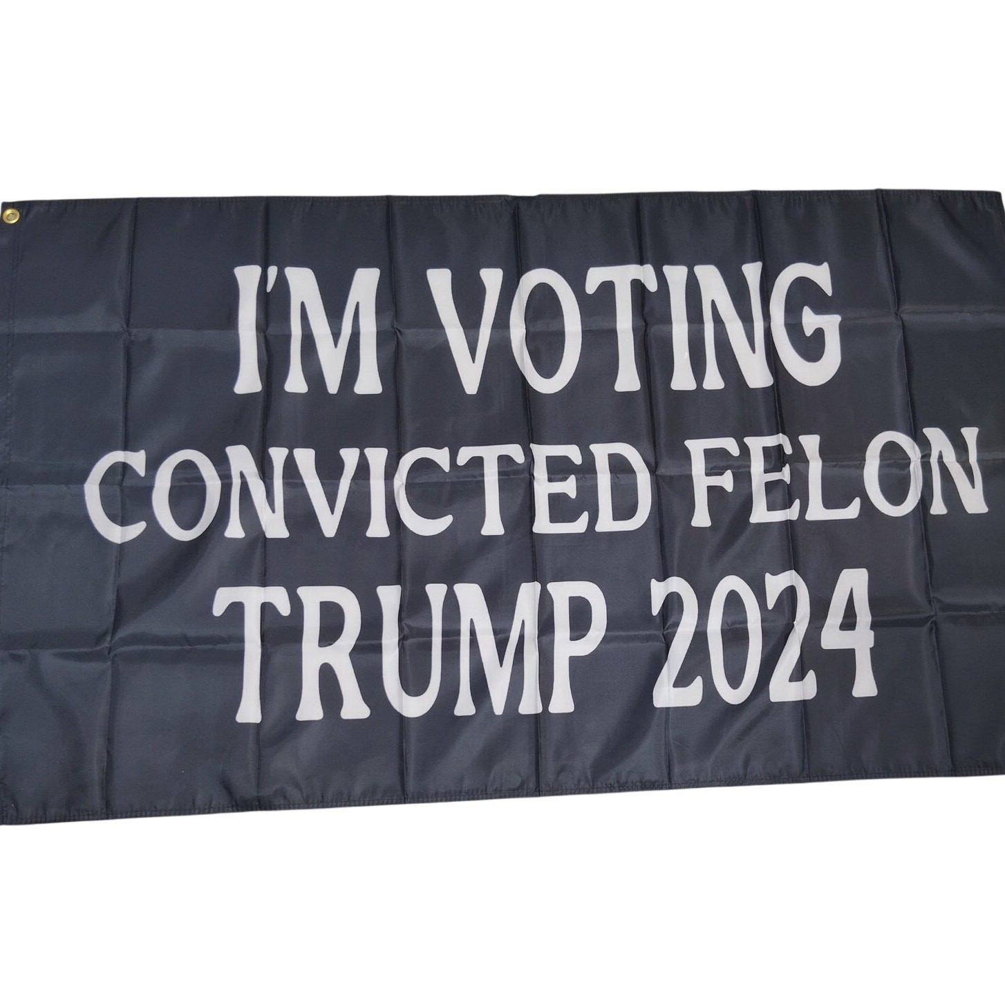 Voting Convicted Felon 2024 – Black White Text Flag 3×5 ft Poly Flag, Banner