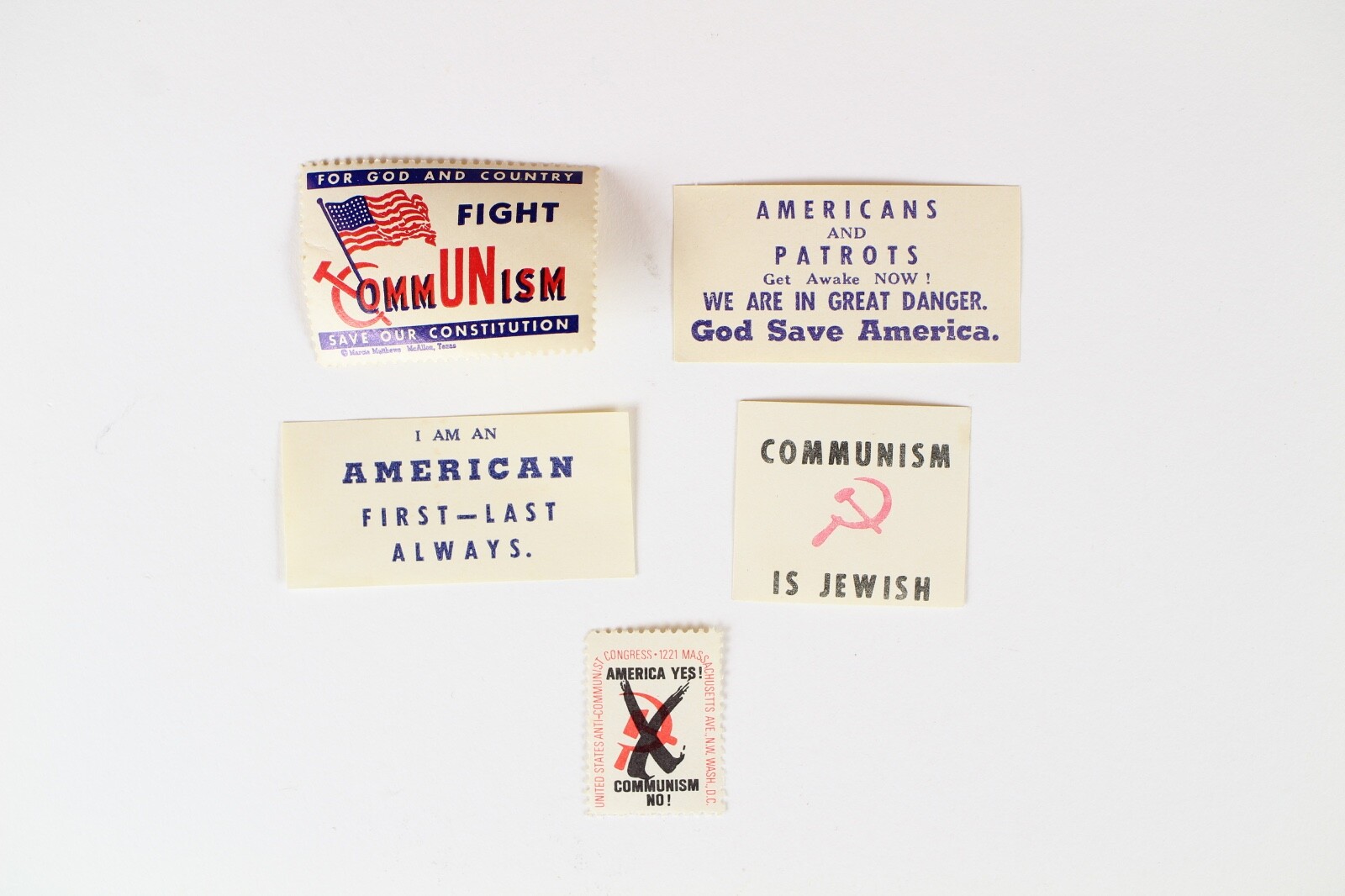 1960’s Anti Communist Khrushchev USSR Campaign Ephemera Stamps Decals