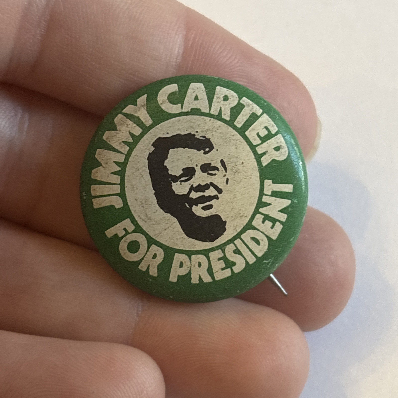 Jimmy Carter For President 1.2″ political campaign pin pinback button 1976