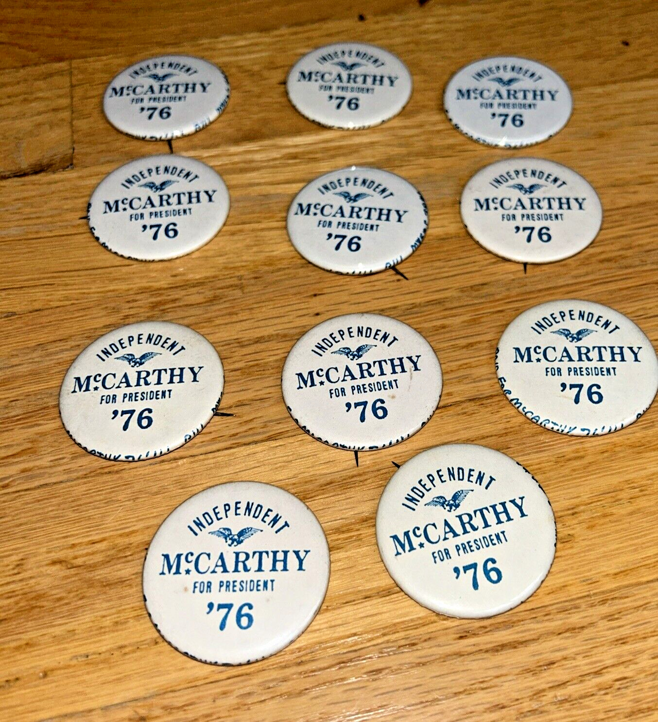 1976 INDEPENDENT EUGENE McCARTHY for PRESIDENT – 11 Buttons