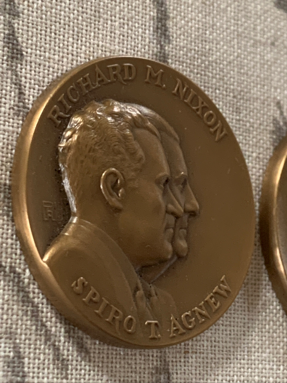 1968 Democratic Hubert Humphrey & Republican Richard Nixon Campaign Medallic Art