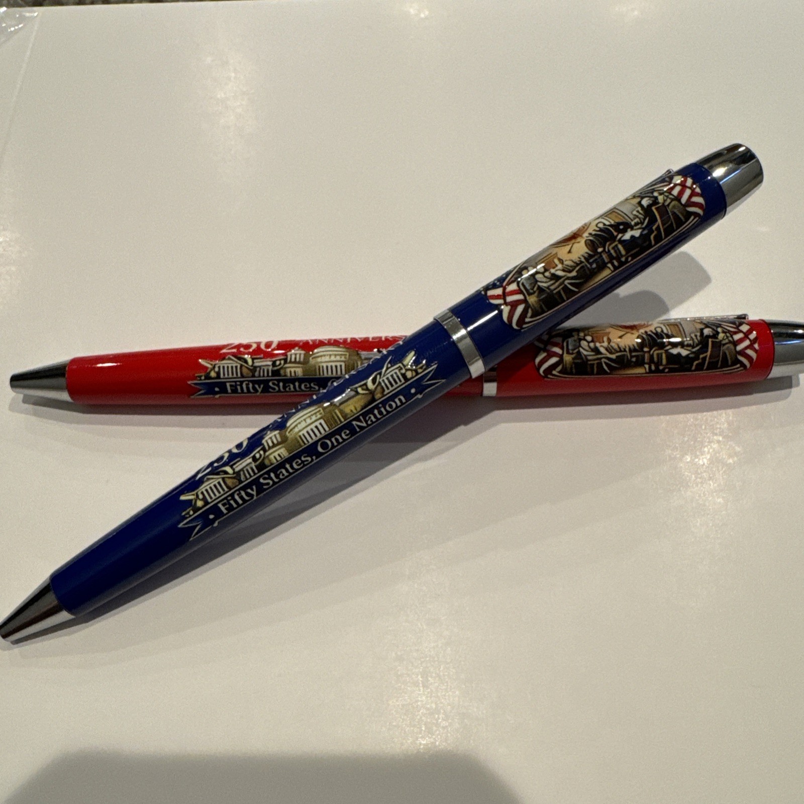 PEN (2) BLUE+RED REPUBLICAN GOP EAGLE SEAL GOLD SIGNATURE PRESIDENT New gift box