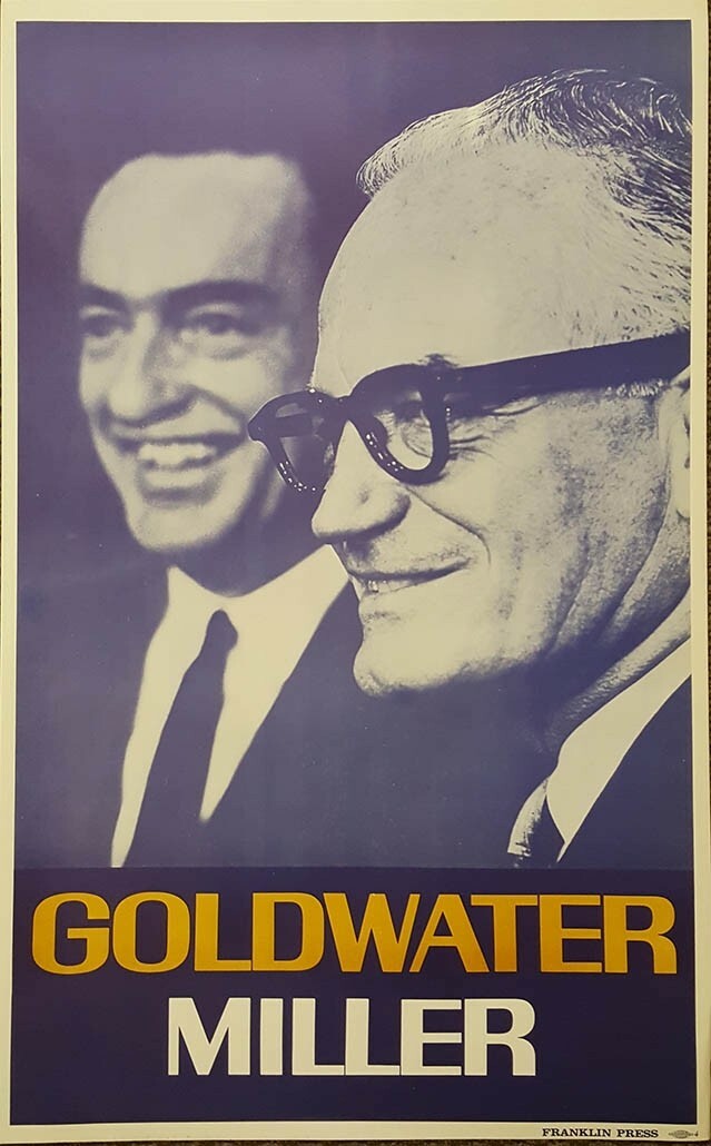 1964 Barry Goldwater William Miller Large Campaign Poster