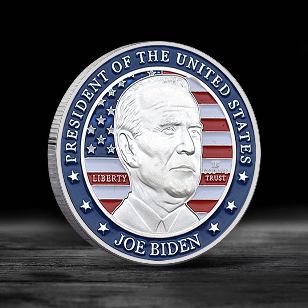 Joe Biden Silver Plated Presidential Coin US Seal & Liberty Commemorative Medal